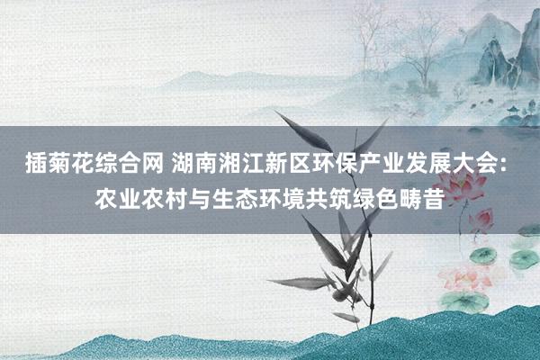插菊花综合网 湖南湘江新区环保产业发展大会: 农业农村与生态环境共筑绿色畴昔