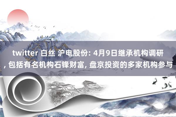 twitter 白丝 沪电股份: 4月9日继承机构调研， 包括有名机构石锋财富， 盘京投资的多家机构参与